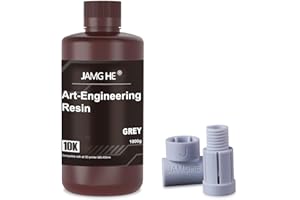 JAMG HE Resina ABS aggiornata, 10 K Art Engineering Toughness Non-Brittle New 3D Printer ABS Like Resin for UV-Curing Photopolimer Rapid High Precision Low Odor LCD DLP SLA 405 nm Resina (Grigio)