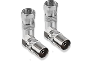 HEIZHU 4 Pcs TV Aerial Connector F Male to Female TV Aerial Socket Coax Adapter, 9.5TV Female to F Type Connector, Metric F Male TV9.5 female RF adapter