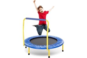 ‎ANCHEER ANCHEER Kindertrampolin Trampolin Kinder Indoor Mit Haltegriff,Minitrampolin Durchmesser Ca. 91cm, Belastung Bis 75kg