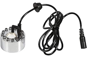 TOPINCN Mist Maker, Atomiseur LED 24V 12 LED à Changement de Couleur à Ultrasons Brumisateur Fontaine d'eau Atomiseur D'étang Humidificateur d'air(#1)