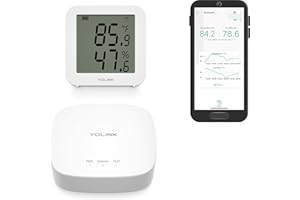 YoLink X3 version Temperature & Humidity Sensor, Supports App Real-Time Data Refresh, Alexa, IFTTT, Home Assistant Integration - YoLink Hub Included