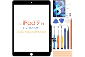 ARSSLY Touch Screen for iPad 9 2021 9th Generation, Digitizer Touch Screen for iPad 10.2 2021 A2602 A2603 A2604 A2605, Touch Screen Front, Includes Repair Tool, No Home Button Paint)