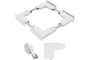 NIUXX Kit sovrapposizione lavatrice asciugatrice, Kit di Sovrapposizione Universale con Cinghie Cricchetto, Telaio Intermedio Universale per 46-66 cm Lavatrice e Asciugatrice, Bianco