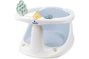 Toral Asiento Bañera Bebe Seguro y Estable – Soporte Bañera Bebe con Ventosas Antideslizantes, Cómodo y Resistente – Adaptador Bañera Bebe Práctico - Modelo Chapoteos Azul