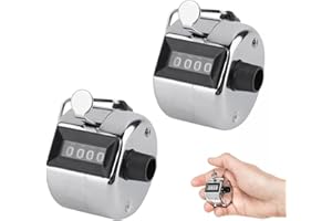 MaoNativey 2 Stück Handzähler Clicker, 4-stellige Mechanische Palm Hand Held Zähler Klickzähler mit Ringhalter, für Stadiontrainer