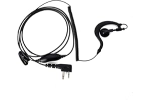 HYSHIKRA Cuffie auricolari a forma di G – jack a 2 poli – PTT e VOX con clip di fissaggio – compatibile con Mindland G7 / Pro G6 / G9 / Pro G12 GXT250 GXT550 GXT650 LXT80 Alan39