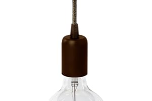 AMARCORDS - Portalampada E27 vintage in metallo edison retro per lampada a sospensione. Stile industrial finitura BRUNITO