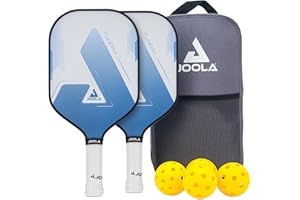 JOOLA Zestaw pickleball Blue Lightning wraz z 2 rakietami, 4 piłkami i torbą, idealny dla graczy rekreacyjnych, niebieski, 7-częściowy