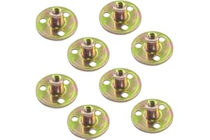 CEEYSEE 10 Pezzi Dado a T M6 Dado Flangiato con Flangia Foro Bavato Round Base Screw in T Nut Fissaggio Della Flangia a Tre Fori per Elettrodomestici e,Mobili (M6/FLZ-LM)