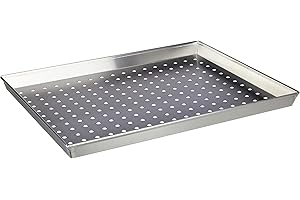 Pentole Agnelli COAL49/3F45 Teglia Rettangolare Forata, Diametro Foro 6 mm, Lega Alluminio 3003, 45x35 cm, Argento