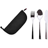 IRIS BARCELONA - Cutlery Set with Case, Cutlery Holder with Knife, Fork and Spoon in Stainless Steel, Black