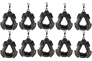 BZS Lot de 10 plombs pivotants pour pêche à la Carpe, 1oz (28 g), 2oz (56 g), 3oz (85 g), 4oz (113 g), 5oz (141 g), 6oz (170 g), 7oz (198 g), 8oz (226 g) - 1oz - 28.3g