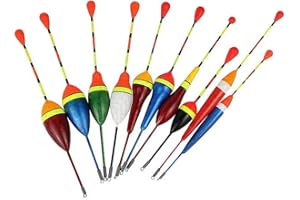 DULSPUE 10 Piezas Flotadores De Pesca, Flotadores De Pesca Bobbers, Flotador De Trucha, Juego De Flotador De Pesca, Flotadores De Pesca En El Mar,Flotador De Pesca De Madera De Balsa