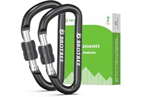 Brotree Mały Karabińczyk z Makrętką Karabińczyk Blokujący - 6cm Aluminiowe Kształt D