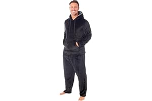MICHAEL PAUL Mens Pyjamas Warm Fleece Hooded Pyjamas for men Sets Pjs M-XXL Fluffy Hoodie | Mens pj set 2 piece pyjamas loungewear tracksuit | Soft Hooded Twosie Pyjama Set for Men Gifts for Him