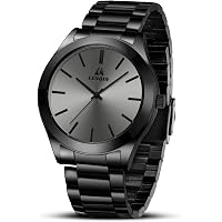 Montre Homme Acier Inoxydable Noir + Gourmette - Neuf Avec étiquettes, Cadeau Quartz