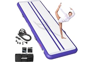 JOOLOOG Air Floor Mat 3M 4M 5M 6M Tapis de Gymnastique Gonflable avec Pompe Pratique et 10/20cm d'épaisseur Pistes d'acrobatie Piste Gonflable Air Mat pour Gymnaste Tumbling Yoga Taekwondo