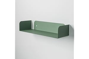 Steelnovo | Dante, Mensola da Parete in Metallo Verniciato, Portalibri, Mensola da Muro Portaoggetti, 60x11x20 cm, Colore Verde, Design Minimal e Moderno, Scaffale da Muro, Made in Italy