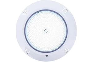 SWIMHOME Foco LED de Superficie para Pisicina | ABS Blanco Resistente | Airless Relleno Resina | Ø26 cm 35W 12V/AC Blanco Frío 6000k
