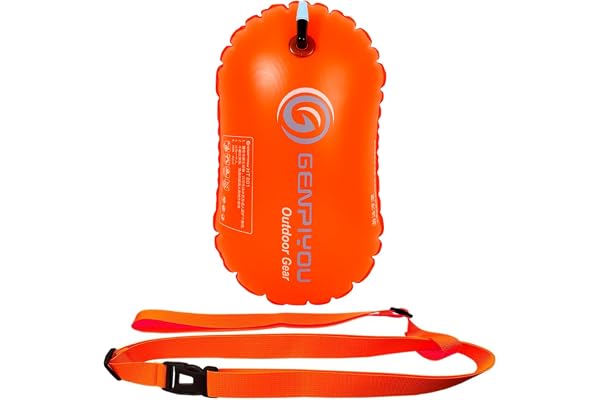 Bouée de Bain, WASAGA Flotteur Gonflable de Remorquage de Natation Sauvage pour Les Sports d'eau Libre Emballant la Formation avec Fortement Évident