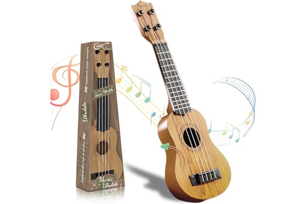 SGZIOO Guitare Enfant 3 ans, Ukulele Enfants 42 CM, avec 4 Cordes Réglables, Guitares et Instruments à Cordes pour Enfants, Ukulélé Guitare Jouet pour Enfant 2 3 4 5 6 7 8 Ans, Mini Guitare Jouet