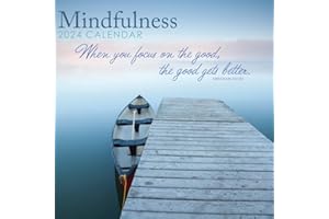 ROCHLI 2024 Mindfulness 12" x 12" Square Hanging Wall Calendar - No Plastic - Planner, Organiser, Home, Family, Feelings, Thoughts, Schedule, Agenda, Gift