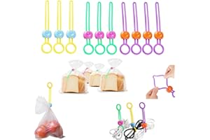 NATWO 10Pcs Multi-Purpose Food Sealer,Elastic Cord Organizer,Detachable Gripstick Bag Sealers,Reusable Colored Sealing Tape for Sealing Food Bags and Organizing Wires (10Pcs)