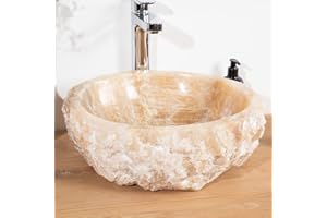 Wanda collection Lavabo sobre encimera para cuarto de baño de piedra ónix 40-45 cm