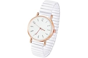 AOOSU Damenuhr Stretch Armband, Damen Analog Quarz Uhr Elastisch Armbanduhr Große Ziffern Uhren Damen Einfache Lässig Quarzuhr Kleideruhr Klare Lesbare