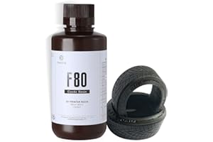 RI RESIONE RESIONE - Resina elastica per stampante 3D, F80, 405 nm, indurisce ai raggi UV, resina fotopolimerica con elevata resistenza agli urti, per stampa 3D LCD, DLP, MSLA (colore nero, 1000 g)