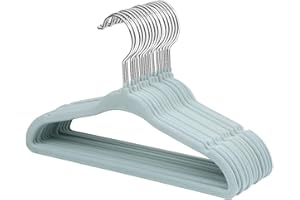 ManGotree Perchas de Terciopelo para niños, Perchas para niños de bebé para Ropa Ahorro de Espacio 15 Paquete Antideslizante (Azúl)