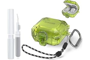 MOWYEOK [4 w 1] etui na słuchawki do Samsung, kompatybilne z Galaxy Buds Pro/Galaxy Buds Live/Galaxy Buds 2 / Galaxy Buds2 Pro, etui z zamkiem bezpieczeństwa, etui z karabińczykiem/smyczą / rysikiem do