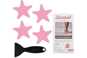 Secopad Adesivi Antiscivolo per Vasca da Bagno Strisce adesive con Raschietto di Alta qualita (Rosa)