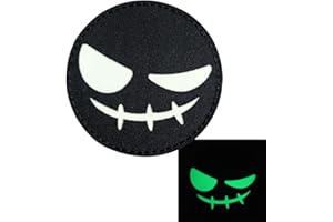 RUKK Parche Brillante en la Oscuridad con Velcro. Parche para Mochila Táctica Militar, Chaleco Crossfit, Gorra. (Cara)