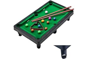 YUMSUR Mini Pool Table Game,Billiards Table Pool Table Set with 11 Balls 2 Cues and 1 Triangle,Portable Games Table Indoor Outdoor Game,Stress Relief Tabletop Snooker Game Set for Kids and Adults