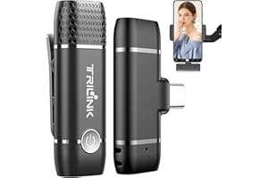 TRILINK USB-C Lavalier-Mikrofon Kabellos, Mini Ansteckmikrofon Kompatibel mit iPad Pro, Google, Samsung und mehr Type-C Handy/Tablet/Laptop, Wireless Microphone für Streaming YouTube Facebook TikTok