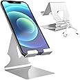 ELV Direct Universal Mobile Phone Stand Holder Mount with Inbuilt Cable Organiser for Phones and Tablet Upto 17.78 Cm (Upto 7 Inch) - Silver(Earphone Not Included) Tabletop