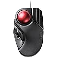 Elecom HUGE Trackball Mouse, cablato, azionato con dito, funzione a 8 pulsanti, poggiapolsi attaccato, 52 mm palla rossa lisc