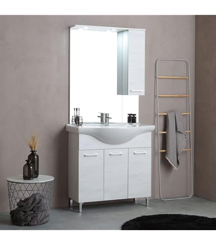 Duschkabine 80x100 Cm PVC Eckabtrennung – Doppelfalttür, Höhenverstellbar, Weiß, Made In Italy