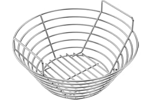 AJINTEBY Charcoal Ash Basket for Large Big Green Egg Grill, Heavy Duty Steel Fire Basket also fits Kamado Joe Classic, Louisiana Grills, Primo Kamado Grill and Large Grill Dome (12" Stainless Ash Basket)