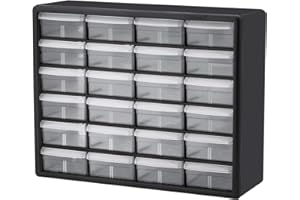 Akro-Mils 10724 Schubladenschrank aus Kunststoff mit 24 Schubladen, für Garage, Perlen-Organizer, Lego-Aufbewahrung, Lehrer-Werkzeugkasten, Make-up-Organizer und mehr, 50,8 cm B x 15,2 cm T x 40,6 cm