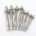 Wedge Type Fully Threaded Design Expansion Zinc Plated Anchor Bolts Pack of 10 Pcs Fasteners (10 x100mm)