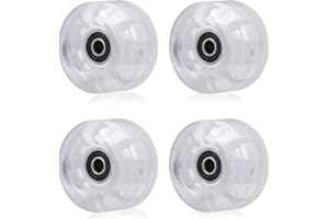 NONMON 4Pcs Roues pour Roller Quad Skates Skateboard, 58 mm x 32 mm 82A PU Roue avec Installes Roulements 608RS ABEC-9, Replacement Set pour Planche Patins à roulettes Double Rangée Patinage