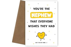 Hey Chimp Cute Nephew Birthday Cards for Boys and Men - You're the Nephew Everyone Wishes they Had - Happy Birthday Card (But You're Mine)