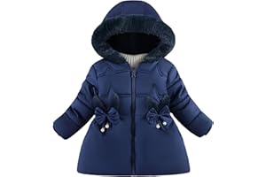 Happy Cherry Manteau d'hiver à Capuche Enfant Fille 1-6 Ans Doudoune Princesse Epais Fille Veste Matelassée Chaud Petit Fille