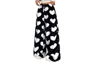 VHITLER Leopard Pants Women Therian Fuzzy Pajama Pants Y2k Cheetah Pants Grunge High Waisted Fluffy Pants