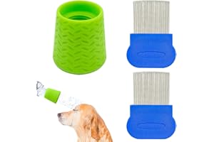 DanziX - Doccia portatile per cani da esterno, accessorio per la toelettatura degli animali domestici, adatto a bottiglie di soda da 2 litri con due pettini per animali domestici