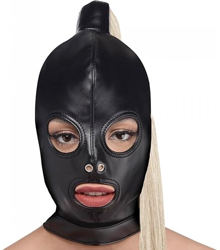 Women's Black Lace Full Face Mask Hood – See-Through Hollow Out Masquerade Cover For Raves & Parties