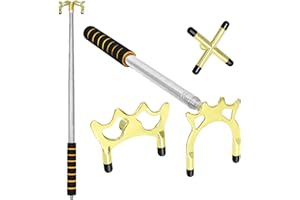 Naissgo Telescopic Snooker Cue Stick Bridge, Extension Billiard Cue Bridge with 3 Removable Brass Bridge Heads, Retractable Pool Rest Stick with 23.8-65.6’’, Pool Accessories for Game, Competition