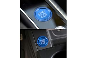 ‎VDARK VDARK Auto Motor Start Stopp Taste Abdeckring Zündung Start Stopp Taste Trimm Druckknopf Schalter Dekor Aufkleber Aluminiumlegierung Auto Interieur Zubehör Kompatibel für Audi A4 A5 A6 A7 A8 Q5 Blau